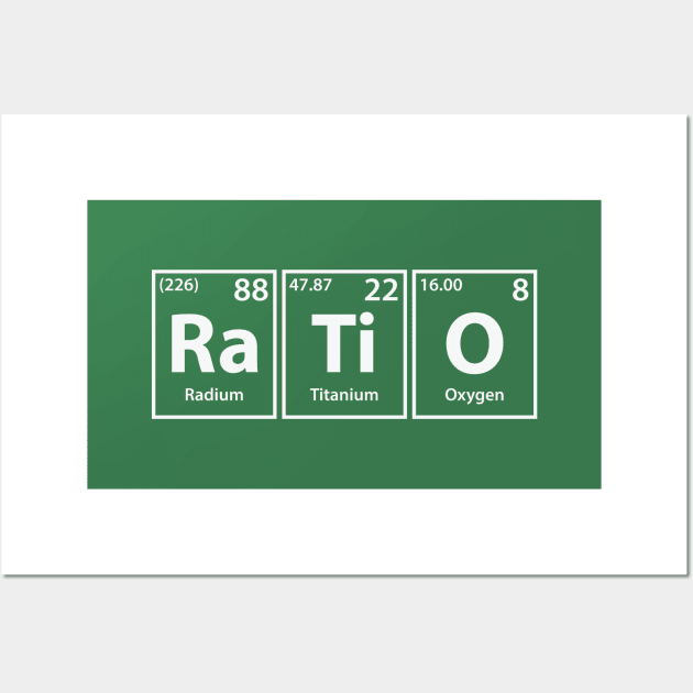 Ratio (Ra-Ti-O) Periodic Elements Spelling Wall Art by cerebrands